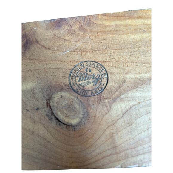 Vintage G. Merz & Son Chicago Wooden Box Treasure Box Full Of Seashells Jewelry - Picture 7 of 13